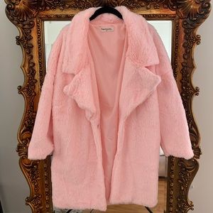 Pink Faux Fur Coat NEVER WORN